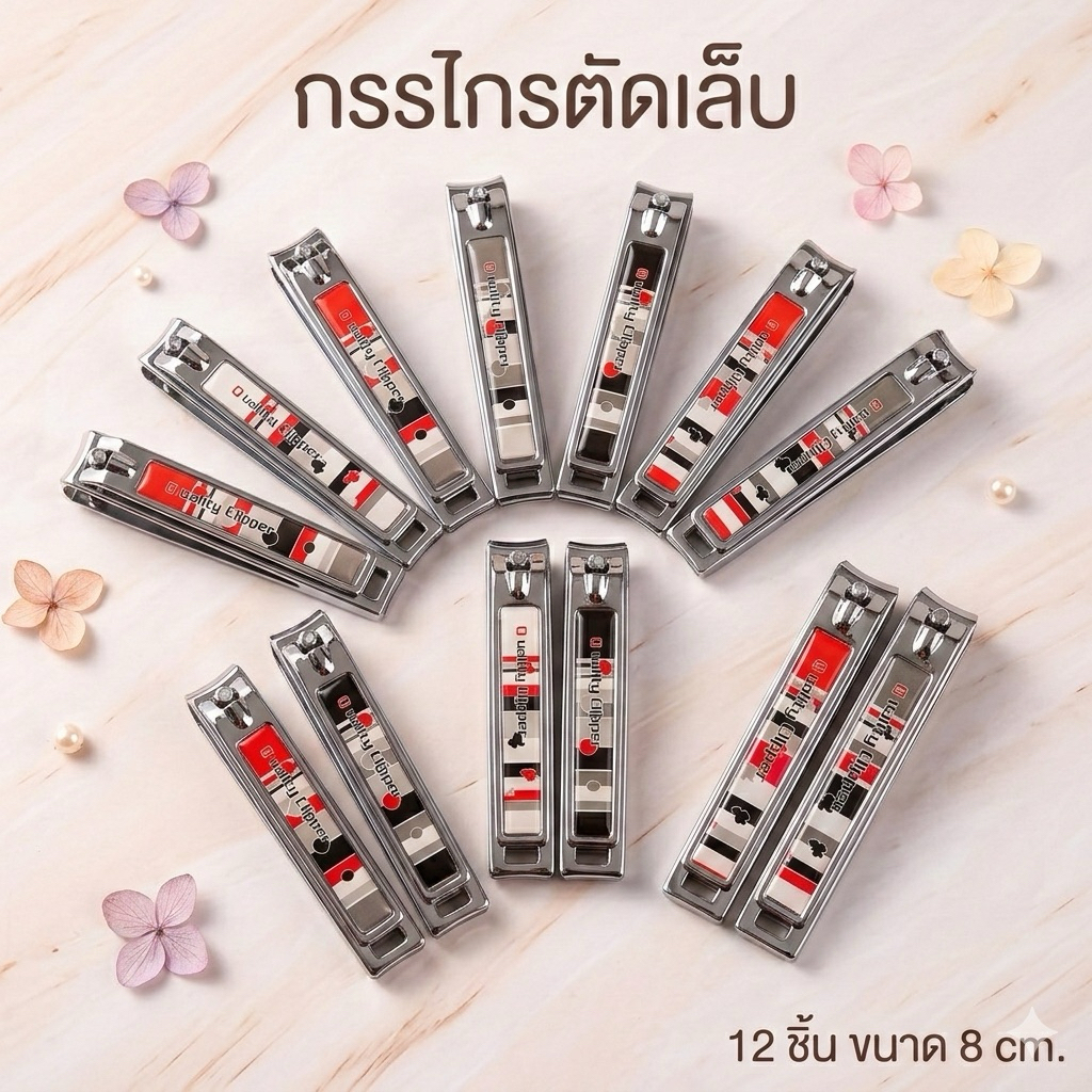 🌷ยกโหล🌷กรรไกรตัดเล็บขนาด 8 cm,7.5 cm. ราคาส่ง 70110