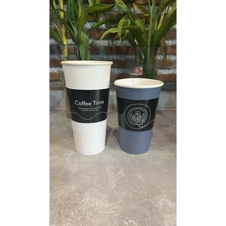 ปลอกกระดาษสวมแก้วชื่อลาย coffee time 200 ชิ้นชิ้นละ 0.75 บาท กระดาษอาร์ตการ์ดหนาอย่างดีสวมได้กับแก้วหลายขนาด