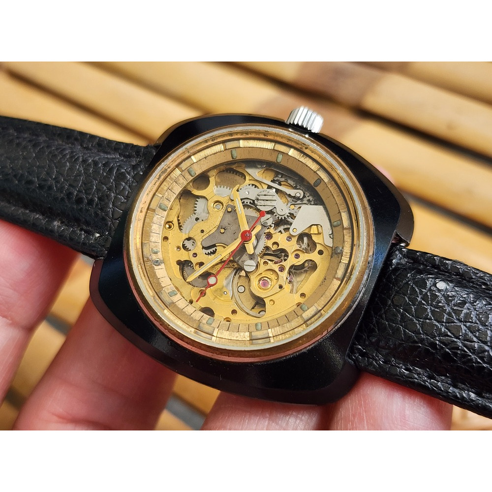 นาฬิกา citizen automatic สิงห์ดำ สิงห์เปลือย skeleton รุ่นเก่า มือสอง service แล้ว