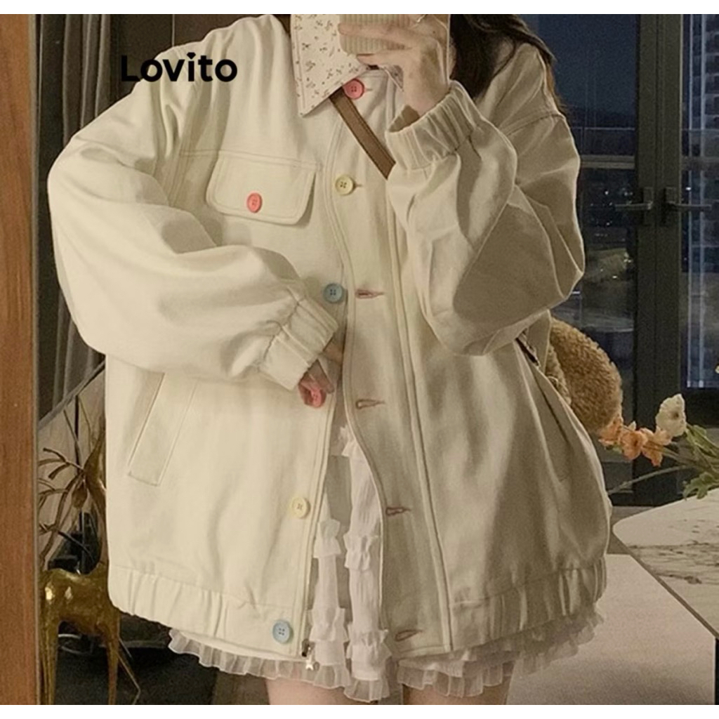 Lovito เสื้อโค้ทลำลอง