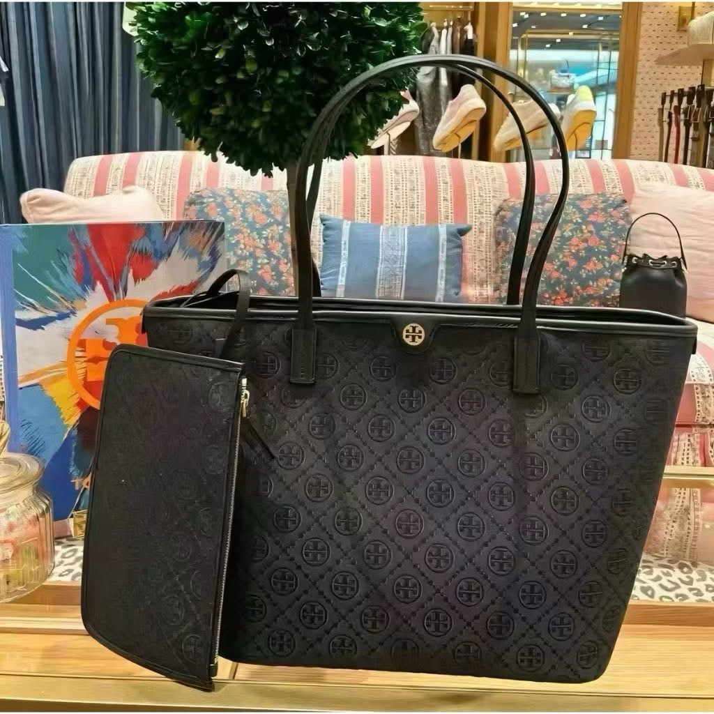 [ของแท้] 🍀พร้อมส่ง งาน Shop Tory Burch T Monogram Zip Tote สะพายข้าง/ไหล่หญิง
