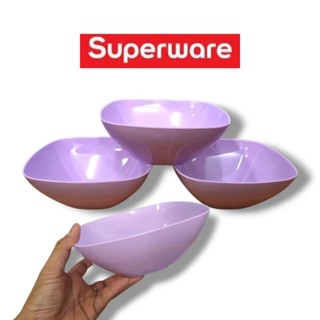 ชามเหลี่ยม 8 นิ้ว ชุด 3 ใบ สีม่วง ลาเวนเดอร์ ตรานกเพนกวิน Su…