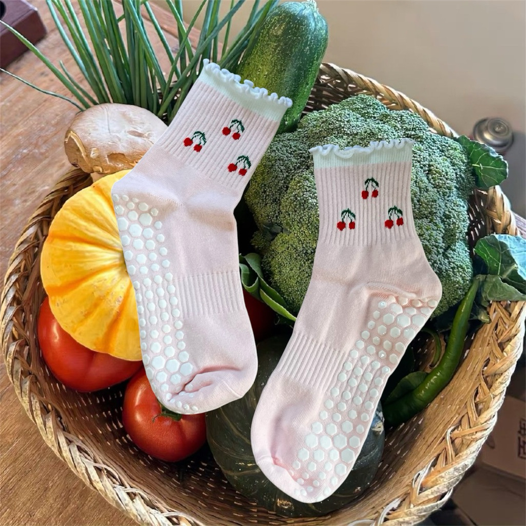 [พร้อมส่ง]  🍒 Potager  🍋Grip Socks ถุงเท้ากันลื่น สำหรับโยคะ พิลาทิส ออกกกำลังกาย
