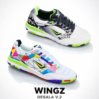 รองเท้าฟุตซอล WINGZ DESALA V.2 ตัวท๊อป ใหม่ล่าสุด สี ขาว/เขียว ไซส์ 39-45 พร้อมส่ง