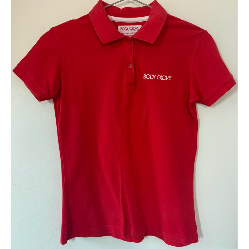 [พร้อมส่ง🇹🇭]Body Glove polo เสื้อโปโลสีแดง Body Glove แท้100%sizeM
