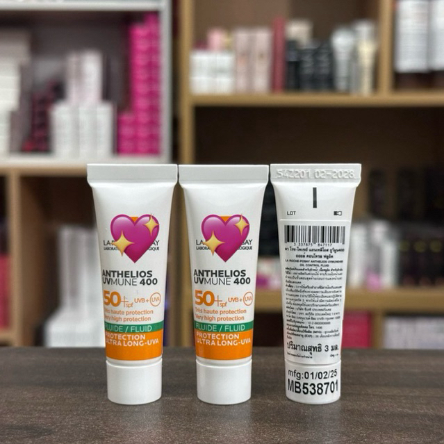 ( ราคา/หลอด ) Anthelios UVMUNE 400 Oil Control Fluid SPF50+ 3ml ( หลอดเล็กมากๆๆ )