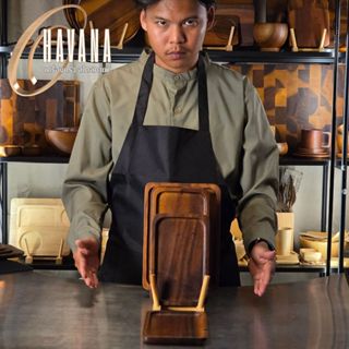 ชุดถาดไม้ฉำฉาแนวคาเฟ่  ไม้เนื้อแข็งอเนกประสงค์รวมหลายขนาดต้า…