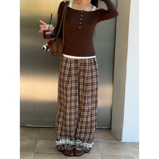Fascinante.bkk - Plaid ruffle pants
