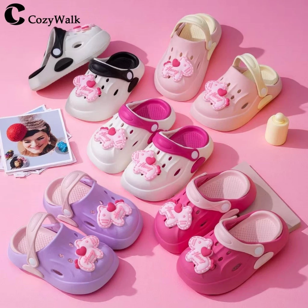 CozyWalk รองเท้าแตะเด็ก แบบสวม หัวโต ลายการ์ตูน 3D สายรัดหลังปรับได้ พื้นนุ่ม EVA กันลื่น ใส่ในบ้าน ใส่เที่ยว