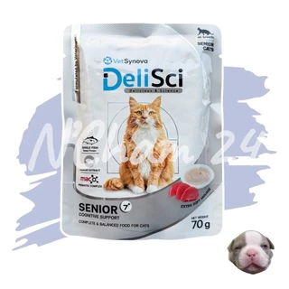DeliSci Senior 7+ อาารเปียกแบบซอง สูตรบำรุงสำหรับแมวสูงวัย