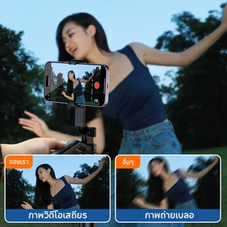 JOQVII เซลฟี่สติ๊ก ขาตั้งกล้องมือถือ ยืดได้สูงสุด 170 ซม หมุนรอบทิศ 360° รีโมทบลูทูธในตัว เหมาะกับถ่ายภาพ/ไลฟ์ TR36