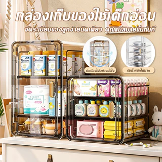 กล่องเก็บขวดใสหลายชั้น 180 องศา กล่องเก็บของหลายชั้น จำแนกการจัดเก็บ เปิดปิดด้วยแม่เหล็ก ความจุขนาดใหญ่ กันน้ำและกันฝุ่น