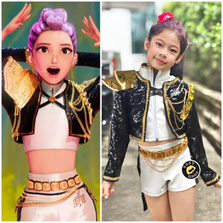 KPop Demon Hunters ชุดคอสเพลย์เด็กผู้หญิง | สไตล์ Rumi Zoey Mira ปาร์ตี้เวที งานฮาโลวีน