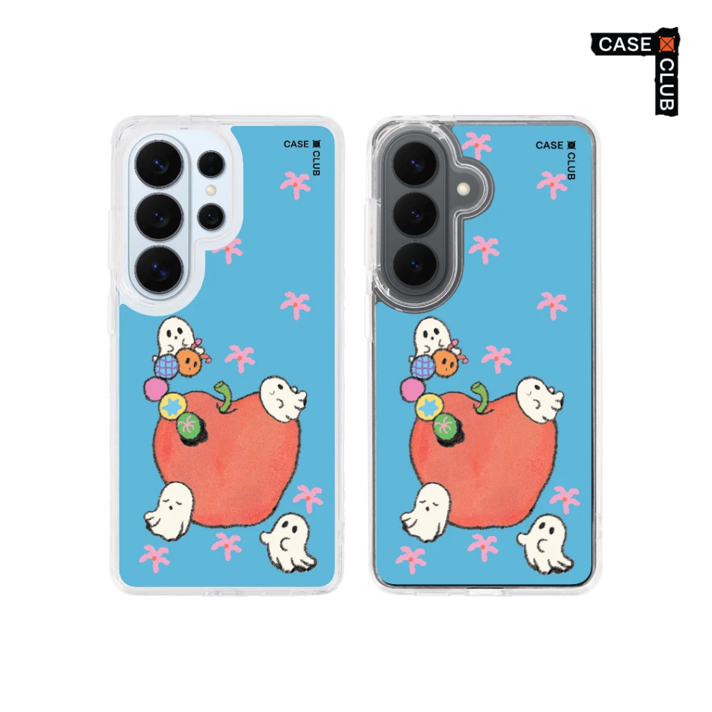 CaseClub เคสซัมซุง เคสแม่เหล็ก ลาย Ghost Club Apple ผีน้อยแอปเปิลแดง สำหรับ Galaxy S26/S26 Ultra