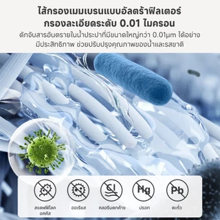 Simplus เครื่องกรองน้ำบ้าน UF 2.1ล./นาที ก๊อกสองทาง กำจัดเชื้อ คลอรีน ใช้ครัว/ห้องน้ำ JSQH006
