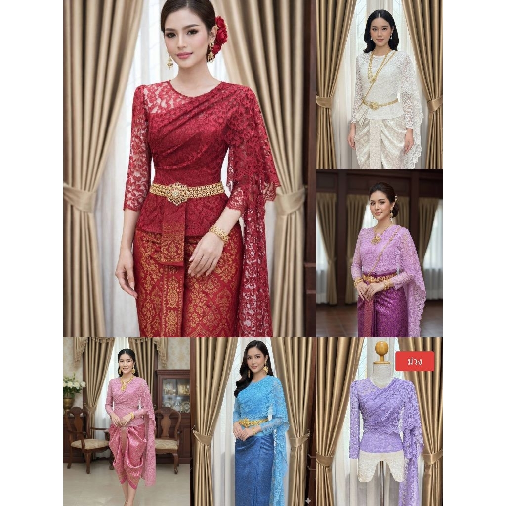 เสื้อสไบแขนยาวอัดกาวงานสวยมากไม่ซ้ำใคร