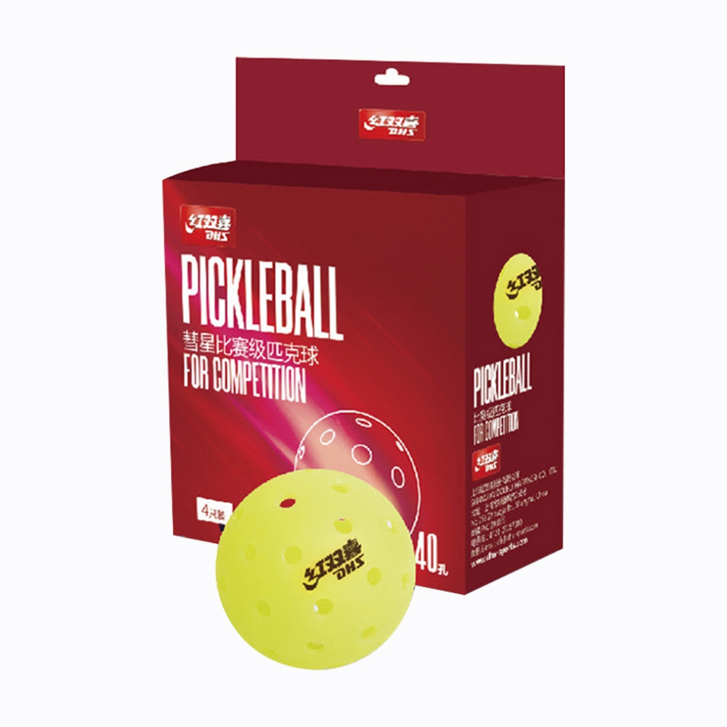 ลูก Pickleball DHS PK40 P-2 Yellow 40 Holes (4 Balls)