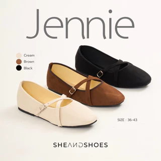 🚗 ส่งด่วน กทม - ***ขายดี*** Jennie รองเท้า Mary Jane [ Sz.36-43 ] แมรี่เจนหนังกลับ