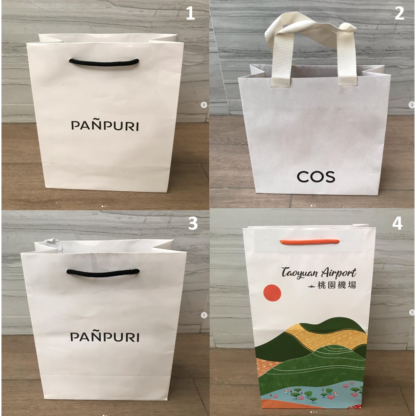 ถุงกระดาษ ถุง แบรนด์ PANPURI , COS และ สนามบิน Taoyuan Airport ใส่เครื่องสำอาง ของแท้ สวยมาก เรียบหร