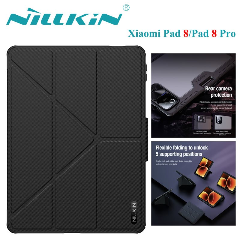 [ส่งจากไทย]Nillkin ปก Xiaomi Pad 8/Pad 8 Pro วัสดุTPU+PC คั้มสไลด์ปกหลัง พับตั้งมุมได้ แม่เหล็กอัตโนมัติ กันกระแทก4จุด
