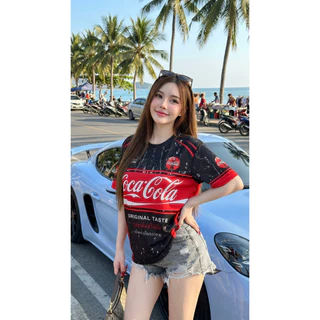 เสื้อคอกลมกีฬาลายโคล่าใส่สบายระบายอากาศผ้าไมโคร