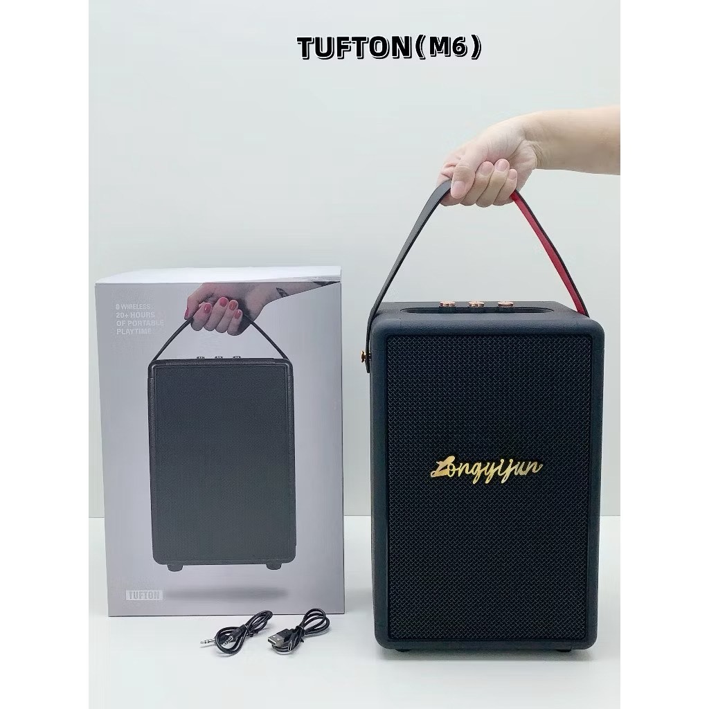 TUFTON M6 ลำโพงบลูทูธ พร้อมสายหิ้ว ปรับเบสได้ 🔈ลำโพงเบส6.5นิ้ว เสียงเบสดีที่สุดในช่วง5Kบาท！！ 80W Bluetooth speaker