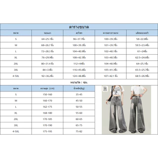 S-5XL【Vintage Classic】ไซส์ใหญ่ กางเกงยีนส์ผู้หญิงทรงตรงสีเทา - ใส่สบาย ใส่ได้ทุกวัน มีครบทุกขนาด