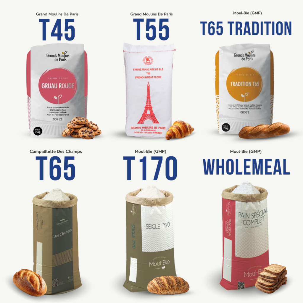 (แบ่งขาย1KG) แป้งสาลี แป้งไรย์ แป้งโฮลวีทฝรั่งเศส T45,T55,T65,T65Tradition,T170,Wholemeal แท้100% นำ