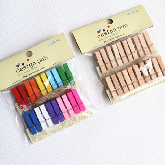 คลิปไม้หนีบ สีธรรมชาติ ขนาด 3.5x0.7 cm แถมฟรีเชือกป่าน 20,  ไม้หนีบรูป ไม้หนีบน่ารัก wooden clip