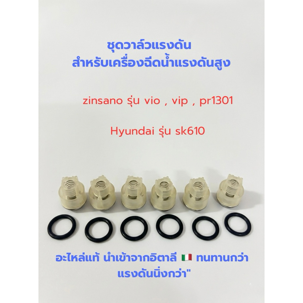 ชุดวาล์วแรงดัน Italy แท้สำหรับเครื่องฉีดน้ำแรงดันสูง zinsano ฮุนได อะไหล่ปั๊มฉีดน้ำแรงดันสูง