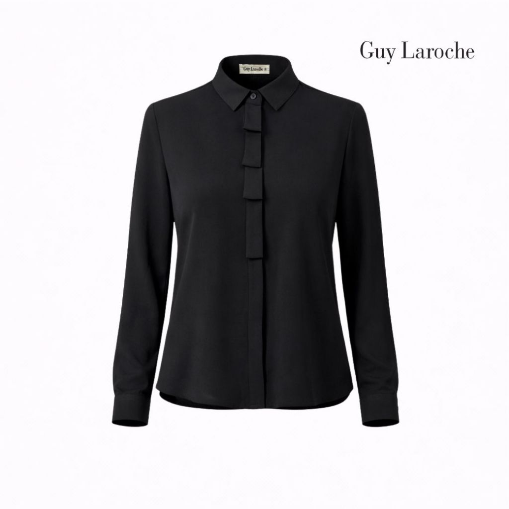 Guy Laroche Woman's shirt wrinkle free light shirt เสื้อเชิ้ตผู้หญิง แขนยาว สีดำ G9YVBL
