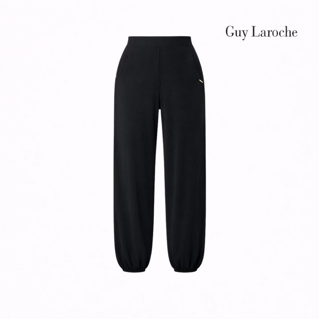 Guy Laroche กางเกง ทรง หลวม ญ ขายาว ปลายขาจั๊ม สีดำ G9X8BL