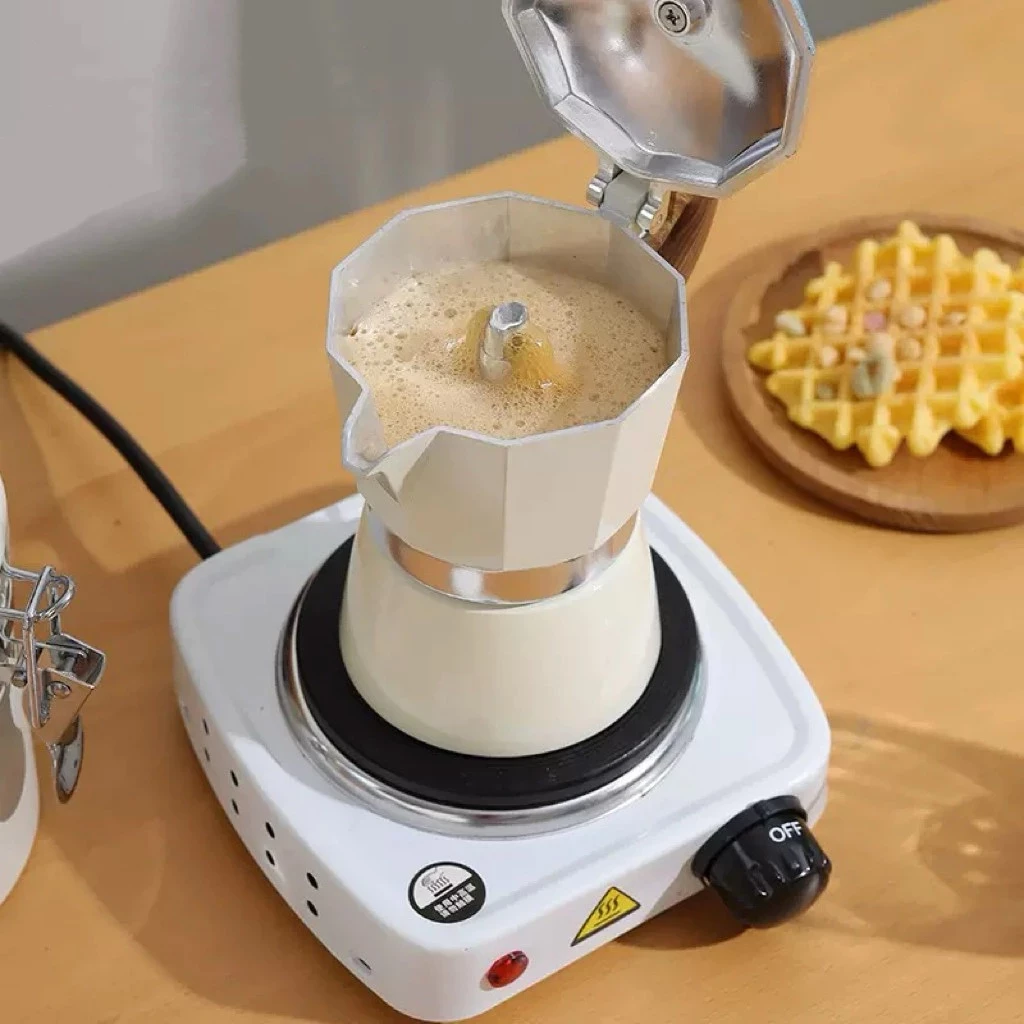 Coffee☕ หม้อต้มกาแฟสด moka pot อลูมิเนียม แบบพกพา กาต้มกาแฟ เครื่องชงกาแฟ 3 ถ้วย/ 6ถ้วย มอคค่าพอท หม้อต้มกาแฟ thumbnail 3