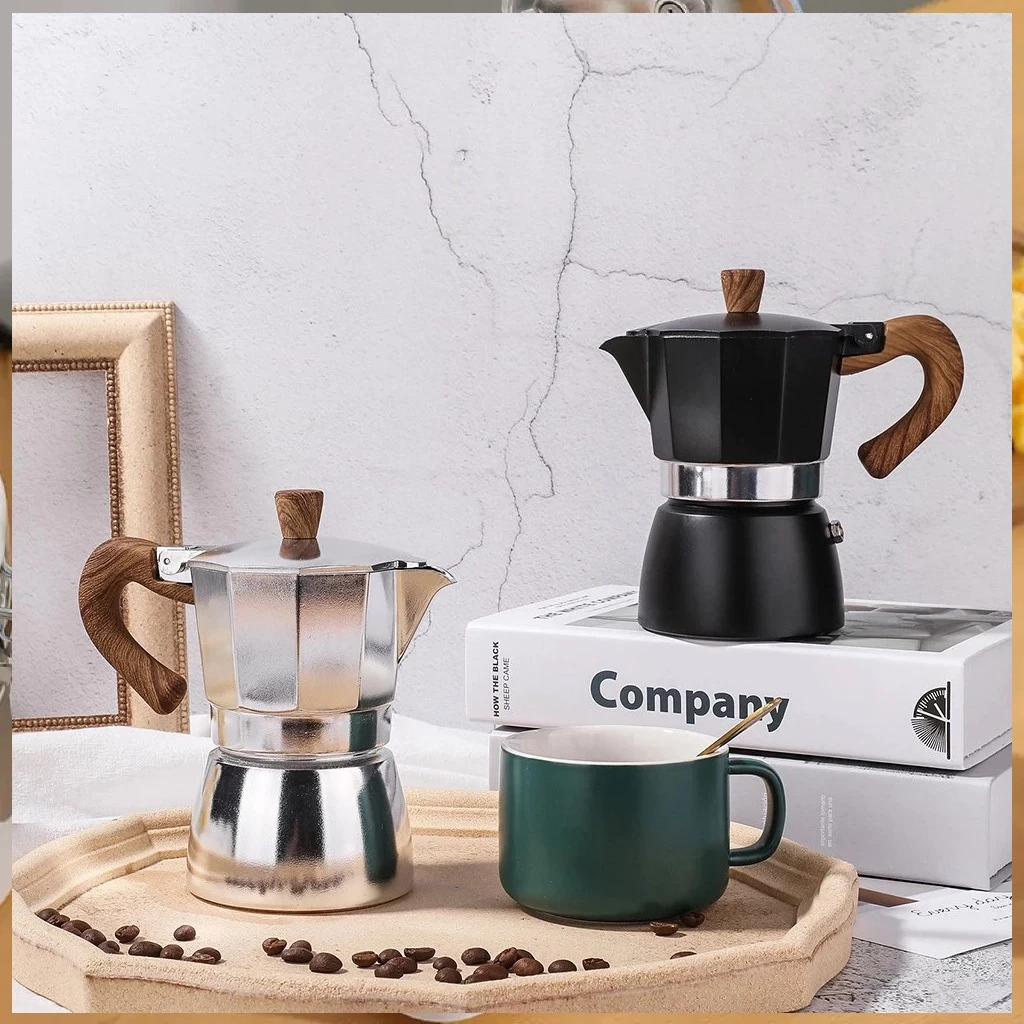 Coffee☕ หม้อต้มกาแฟสด moka pot อลูมิเนียม แบบพกพา กาต้มกาแฟ เครื่องชงกาแฟ 3 ถ้วย/ 6ถ้วย มอคค่าพอท หม้อต้มกาแฟ thumbnail 4