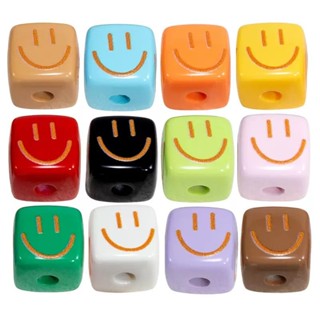 ลูกปัด ลูกเต๋า หน้ายิ้ม ขนาด14mm รูร้อย4mm อุปกณณ์เสริมงานฝี…