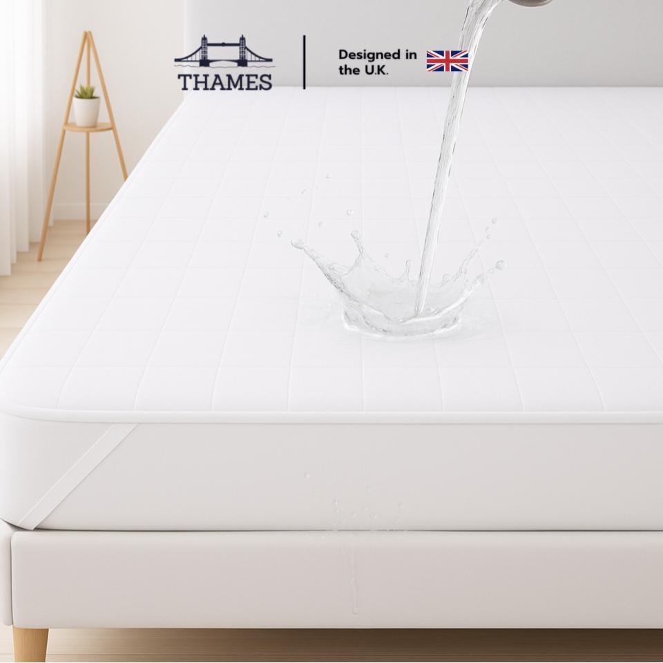 Thames ผ้ารองกันเปื้อน กันน้ำ100% ส่งตรงจากโรงงาน สําหรับฟูกหนา10-14นิ้ว mattress protector