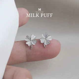 MEET💕ต่างหูเงิน Milk Puff ต่างหูเพชร ต่างหูเก๋ๆ ต่างหูแฟชั่น ตุ้มหูเงินแท้ ต่างหูผู้หญิง ต่างหู