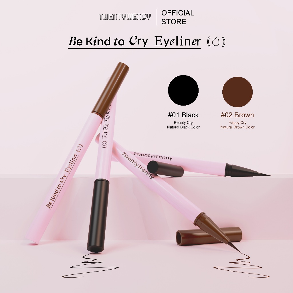 twentywendy | Be Kind to Cry Eyeliner ปลายพู่กันขนาด 0.01 มม. ควบคุมทิศทางได้ง่าย เส้นคม  สวยต่อเนื่
