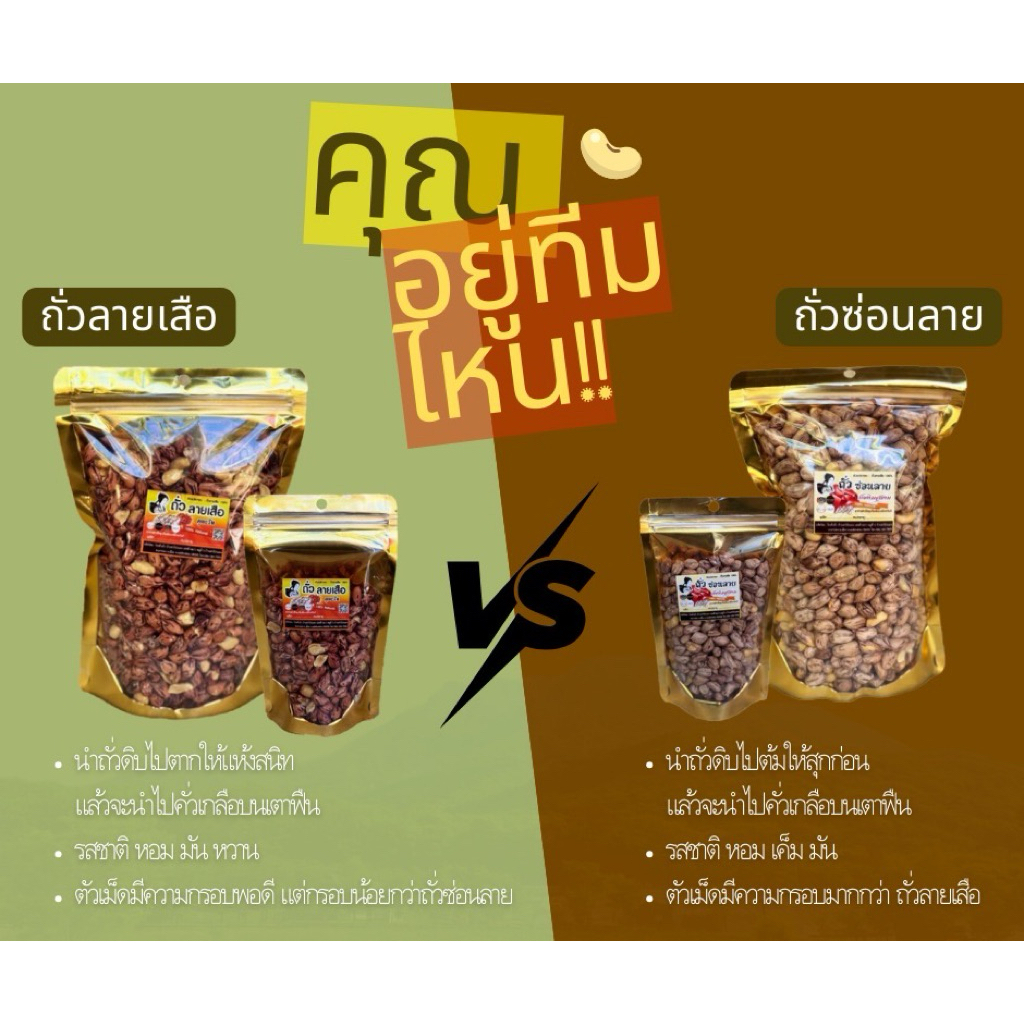 ถั่วลายเสือ (ดั้งเดิม) 300 กรัม (M) สินค้าOTOPจังหวัดแม่ฮ่องสอน ราคา ถูกที่สุด ดีลบีเคเค แกลเลอรีภาพที่ 2