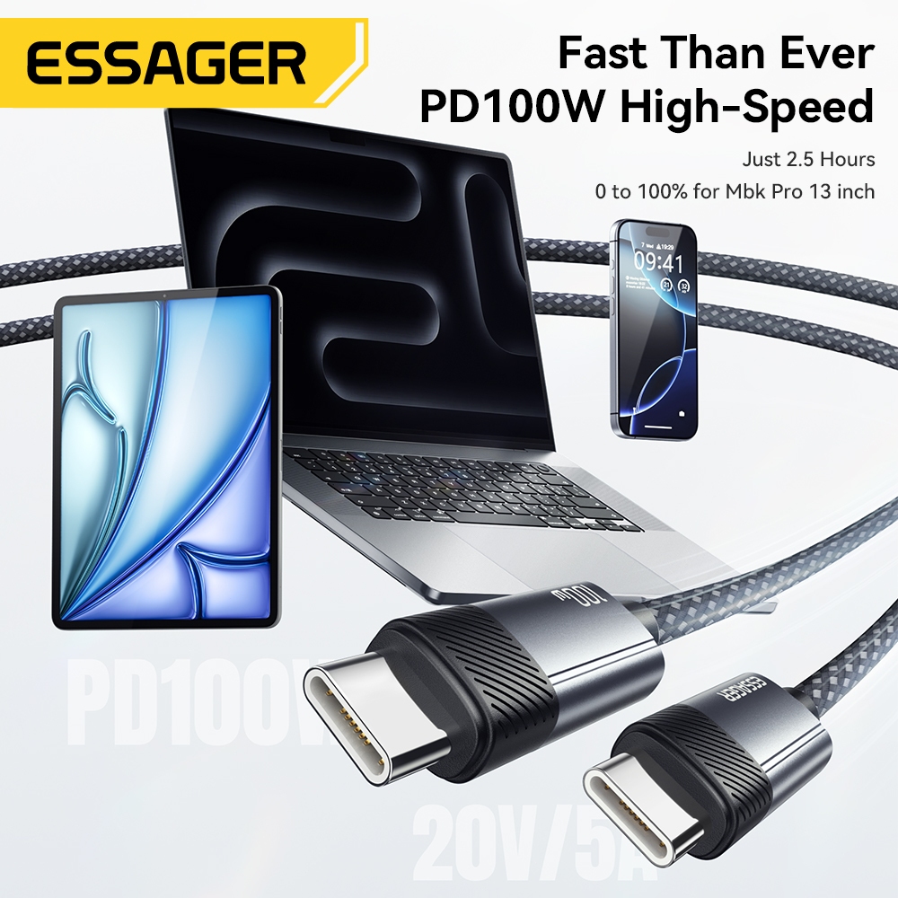 Essager C-C PD100W สายชาร์จข้อมูลการนวดสำหรับเดินทาง for รูปที่ 3