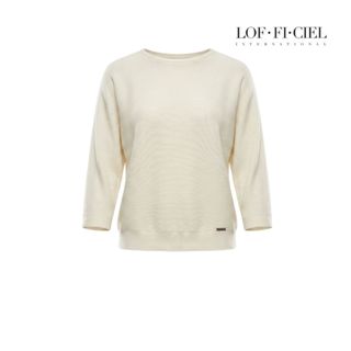 LOF-FI-CIEL Blouse Simple cord White เสื้อผู้หญิง คอกลม แขนย…