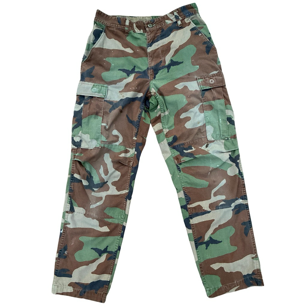 กางเกงทหารวินเทจ 80s Original US Military M81 Woodland Camouflage Cargo Pants