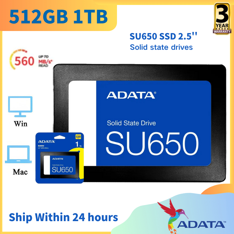 Ready Stock！512GB 1TB 2TB SU650 SSD Solid state drives 6.0Gb/s Internal hard drive SATA3 2.5''