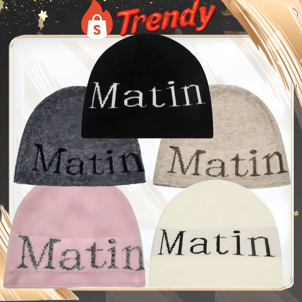 ✨ของแท้ 100 % ✨ MATIN KIM - MATIN LOGO BOUCLE KNIT BEANIE หมวก ผ้าฝ้ายแท้