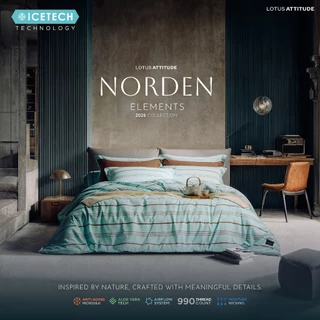 LOTUS ATTITUDE ชุดผ้าปู รุ่น NORDEN ELEMENTS 2026 นวัตกรรม ICETECH Technology ทุกสัมผัสเย็นยิ่งขึ้น ส่งฟรี