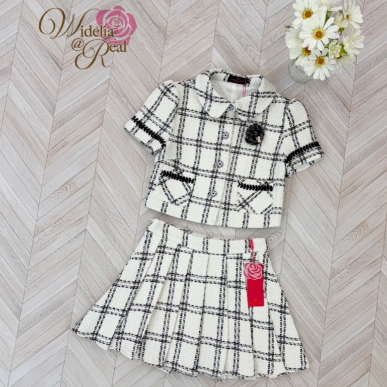 Aurora Tweed Set เสื้อแขนสั้น+กระโปรงสั้นตัวเสื้อแขนสั้นเก รูปที่ 7