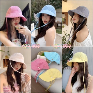 หมวกชาวประมง กันแดด ดีไซน์แบบมีเชือกผูก ลายสองด้าน หลายแบบ หมวกกันแดด ฤดูร้อน ส่งไวจากไทย