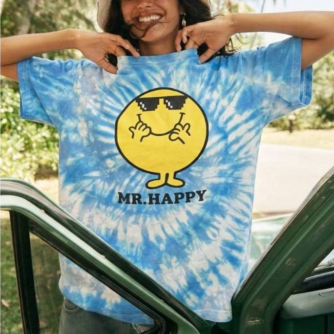 Bebeblue เสื้อมัดย้อม ครอบครัว รุ่น Make Happy (สกรีนตามแบบ) เนื้อนุ่ม ใส่สบาย ของแท้ 100%