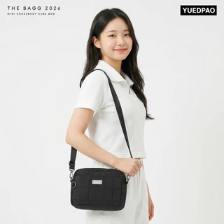 Yuedpao Mini Crossbody Cube Bag กระเป๋าสะพายข้าง กระเป๋าอเนกประสงค์ กระเป๋ายืดเปล่า ผ้าไนล่อนกันน้ำ ใส่มือถือได้