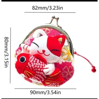 (สินค้าพร้อมส่งจากไทย)กระเป๋าใส่เหรียญเสริมโชคลาภ,แมวนำโชคตามความเชื่อสไตล์ญี่ปุ่น